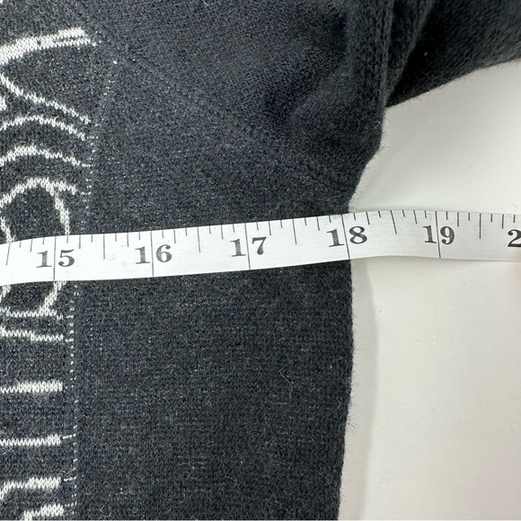 Title Nine Super Power Quarter Zip Sweater Small Merino Wool Blend Black White - Picture 13 of 15